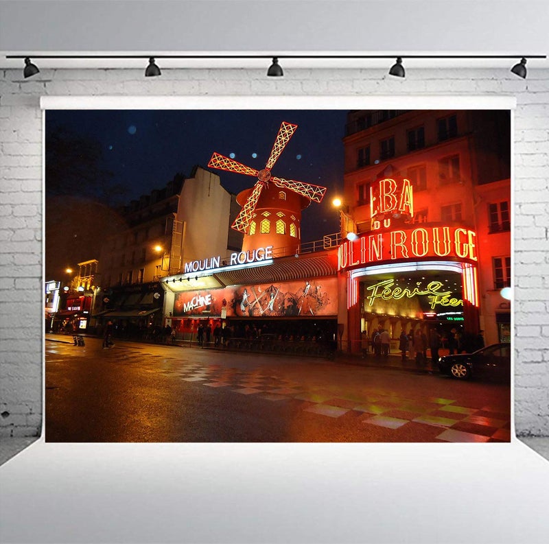 PHMOJEN Paris Moulin Rouge Backdrop 7x5ft Night Street Scenery Photography Background Studio Props LYPH781 - Image 4